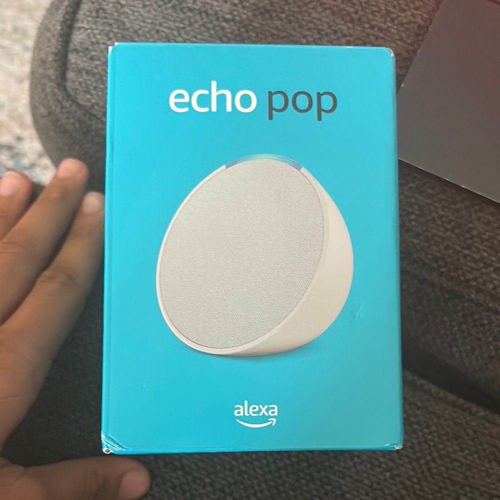 Amazon Echo Pop Smart Speaker - Blue and White